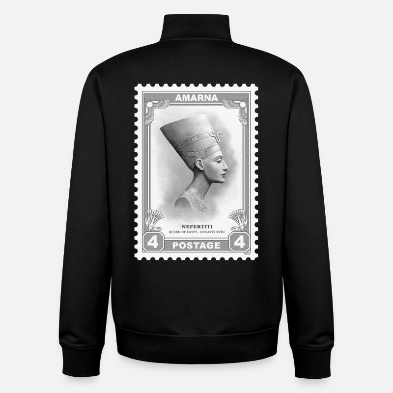 Nefertiti Stamp - Unisex Organic Zip Sweatshirt by Stanley/Stella - black