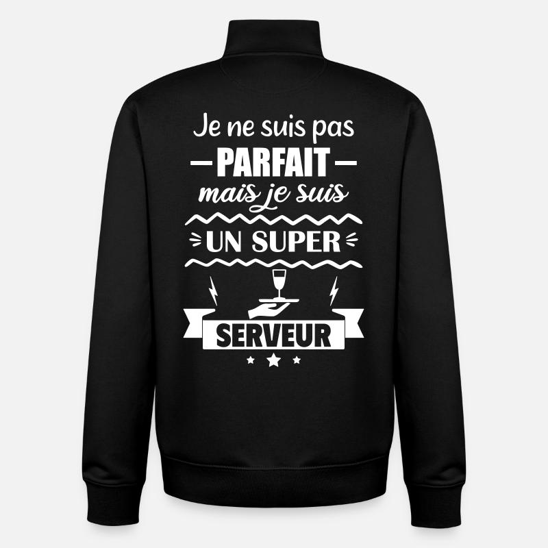 Pas parfait mais super serveur - Sweat zippé unisexe en coton bio Stanley/Stella - noir