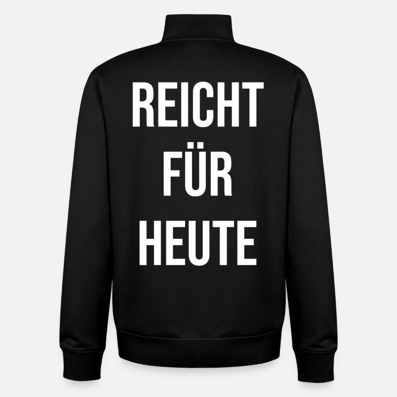 Enough for today - Unisex Organic Zip Sweatshirt by Stanley/Stella - black