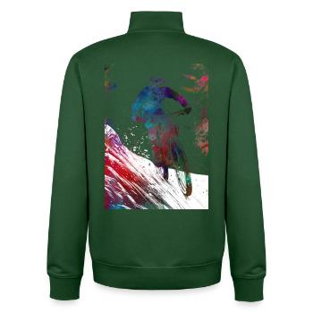 BMX Rider Sport #sport #bike - Unisex Organic Zip Sweatshirt von Stanley/Stella - Flaschengrün - Hinten - AI Model Male 185 dark (185cm)