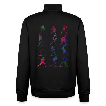 Baseballspieler #baseball #sport - Unisex Organic Zip Sweatshirt von Stanley/Stella - Schwarz - Hinten - AI Model Male 185 light (185cm)