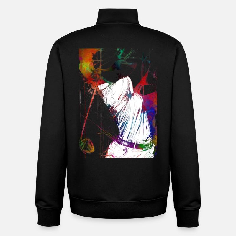 Golf player #golf - Unisex Organic Zip Sweatshirt by Stanley/Stella - black