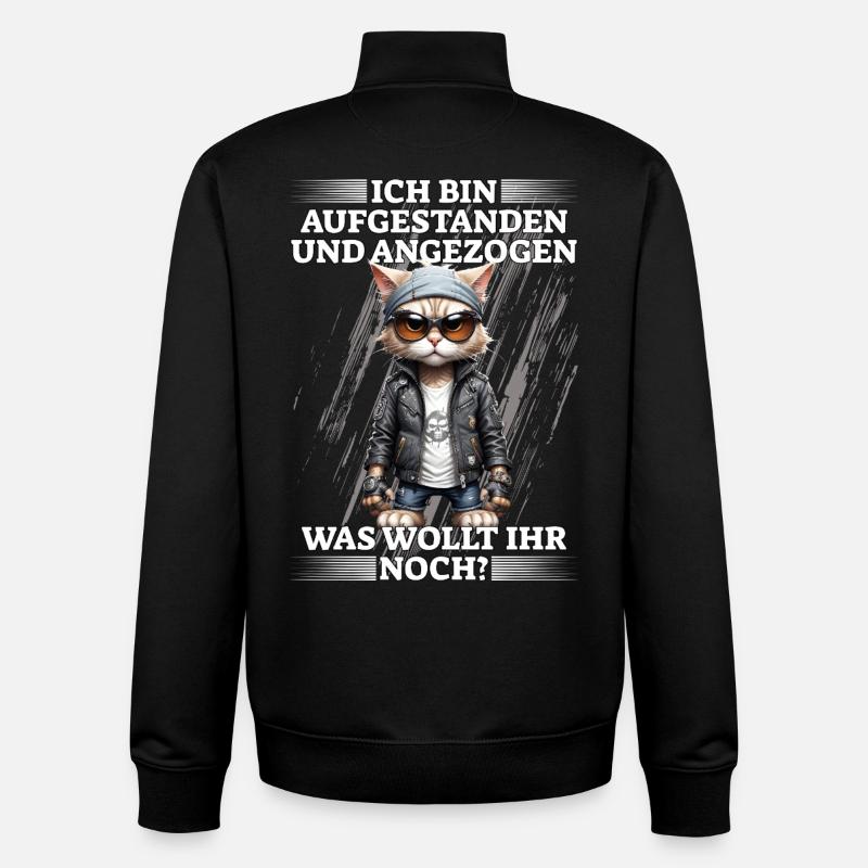 Ich bin aufgestanden und angezogen - Unisex Organic Zip Sweatshirt von Stanley/Stella - Schwarz