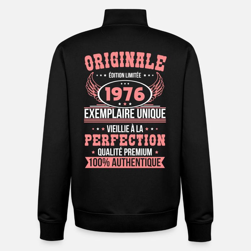 1976 – Unique example – Premium quality - Unisex Organic Zip Sweatshirt by Stanley/Stella - black