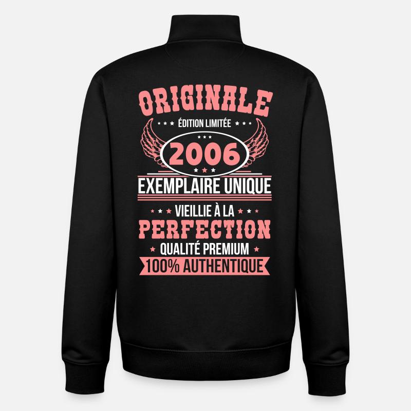 2006 – Einzigartiges Beispiel – Premiumqualität - Unisex Organic Zip Sweatshirt von Stanley/Stella - Schwarz