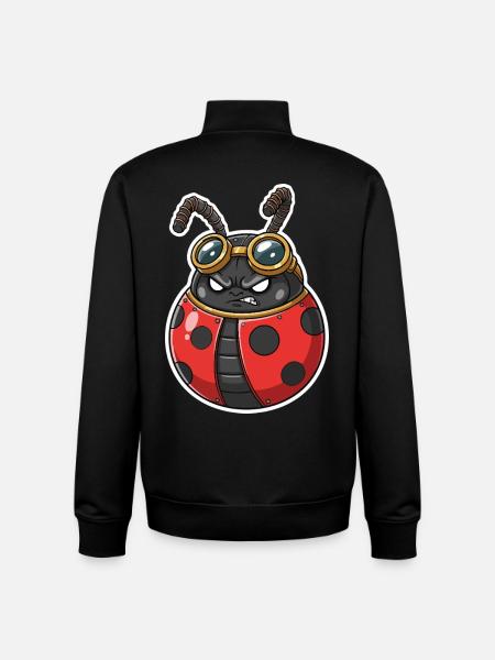 Steampunk Ladybug Rot und Chromrüstung - Unisex Organic Zip Sweatshirt von Stanley/Stella - Schwarz