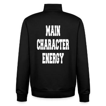 Main Character Energy - Unisex Organic Zip Sweatshirt by Stanley/Stella - black - Back - AI Model Male 185 light (185cm)