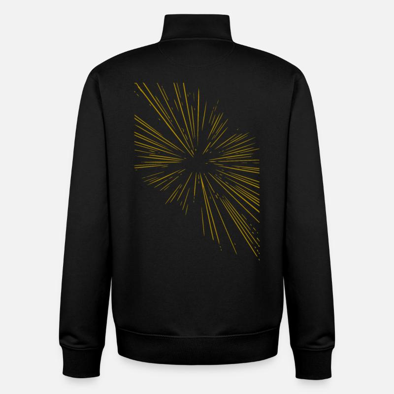 Abstract rays / gold / pattern / line - Unisex Organic Zip Sweatshirt by Stanley/Stella - black