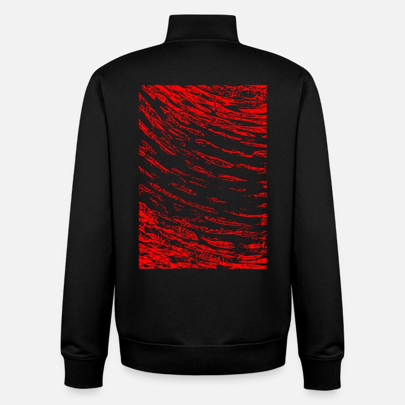 Abstraktes Bild / rot / Muster / Linie - Unisex Organic Zip Sweatshirt von Stanley/Stella - Schwarz