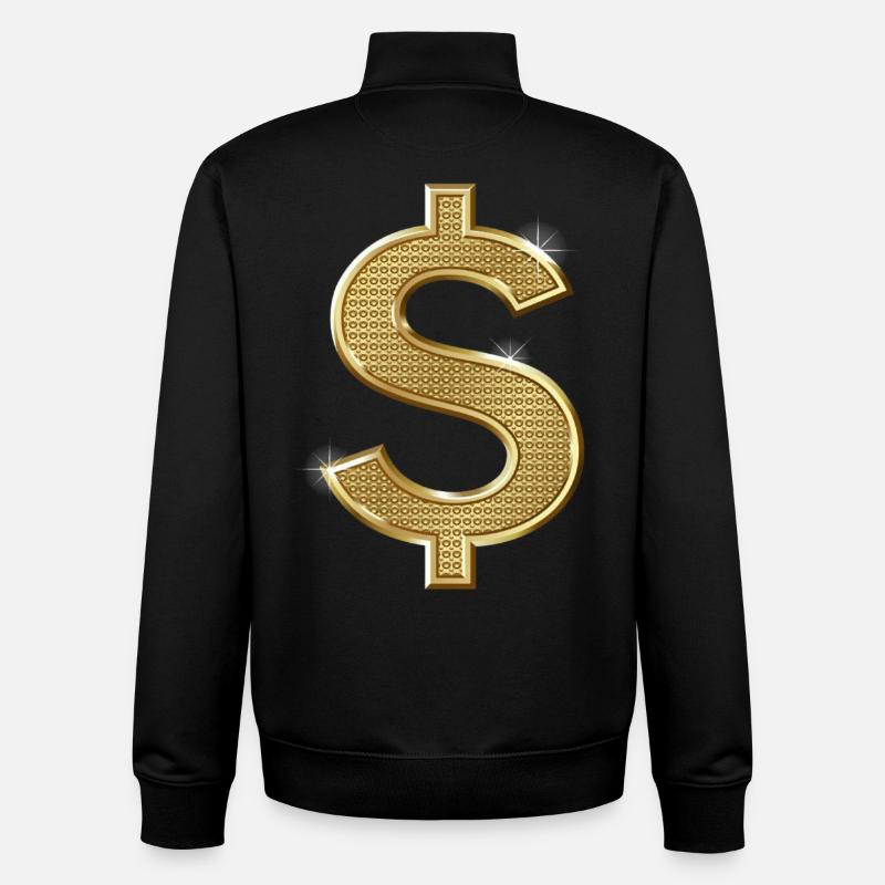 Dollarzeichen - Unisex Organic Zip Sweatshirt von Stanley/Stella - Schwarz