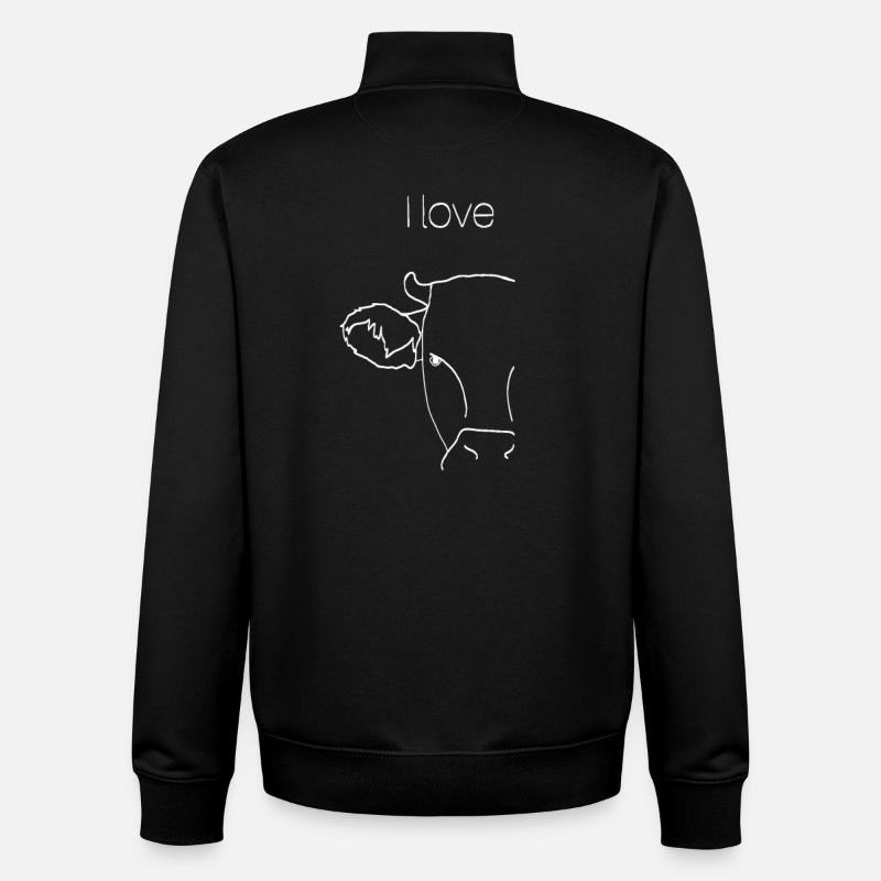 J'adore les vaches - Sweat zippé unisexe en coton bio Stanley/Stella - noir