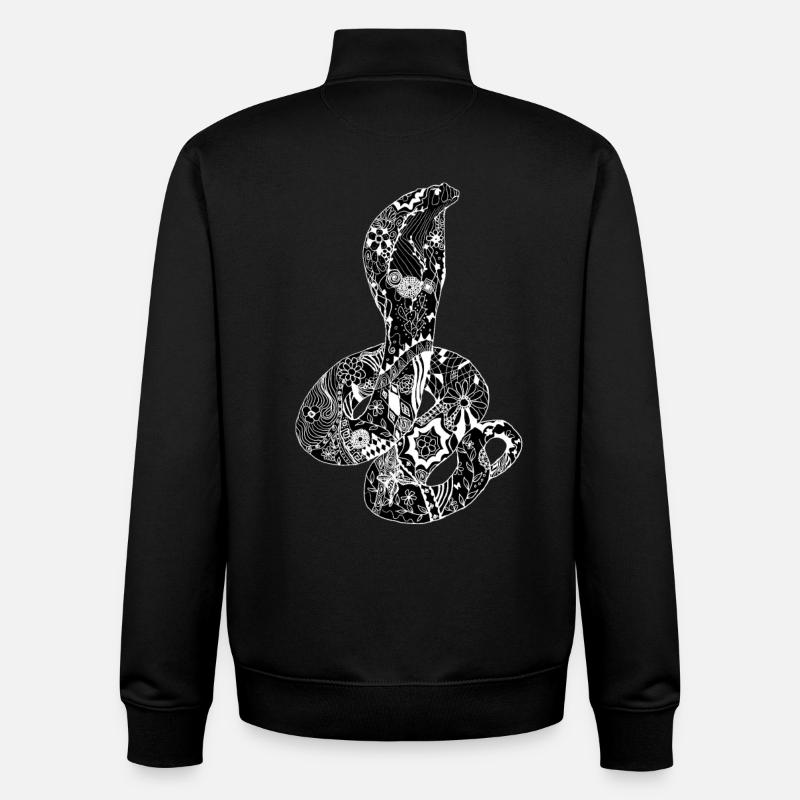 Patchwork Cobra - Sweat zippé unisexe en coton bio Stanley/Stella - noir