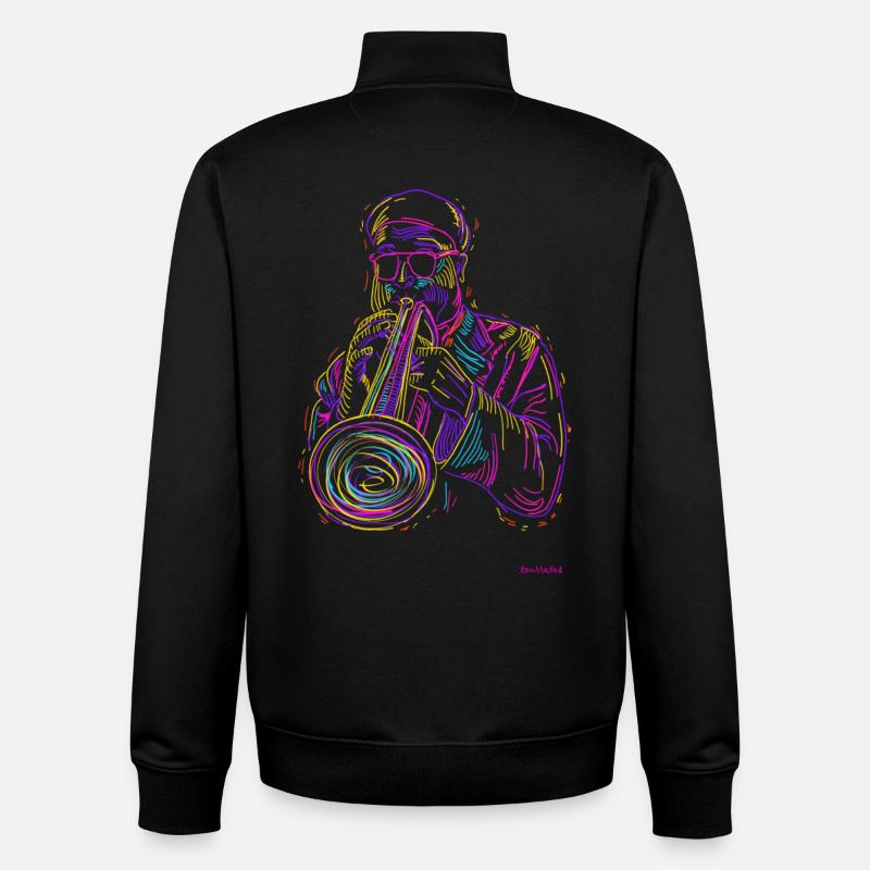 Jazz-Trompete - Unisex Organic Zip Sweatshirt von Stanley/Stella - Schwarz