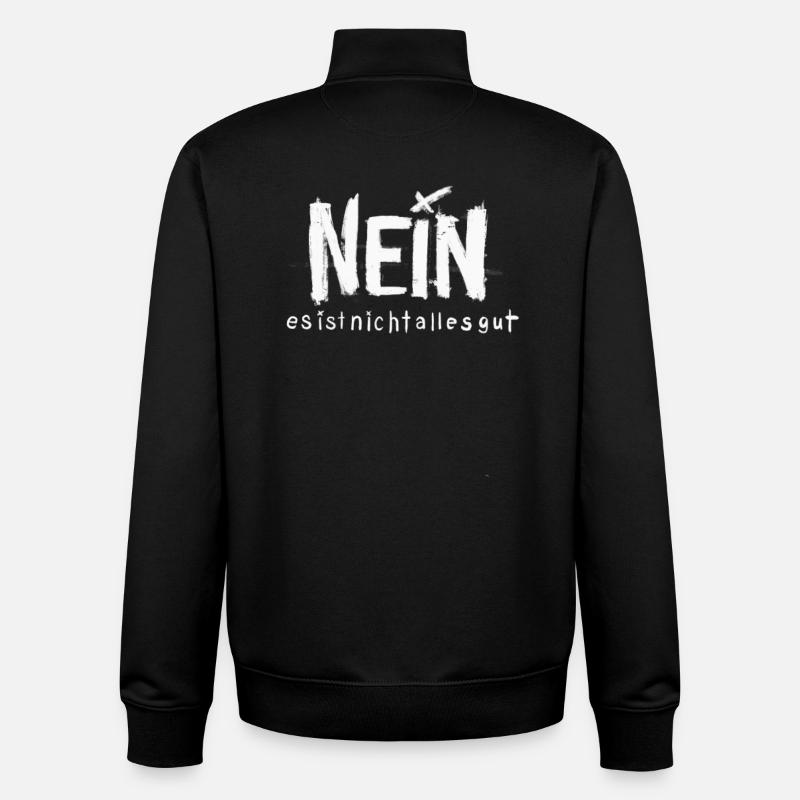 NEIN - Unisex Organic Zip Sweatshirt von Stanley/Stella - Schwarz