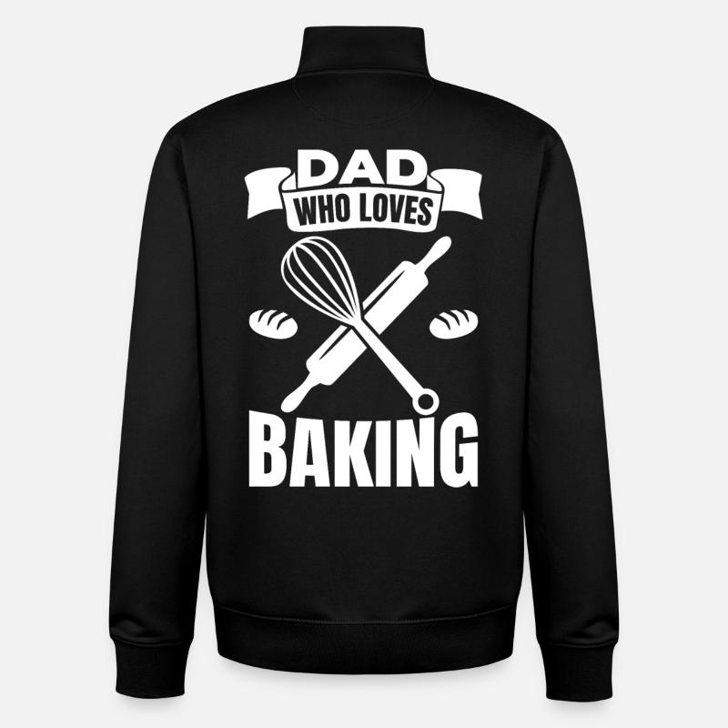 Papa, der gerne backt - Unisex Organic Zip Sweatshirt von Stanley/Stella - Schwarz
