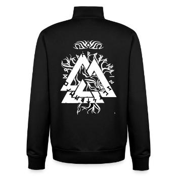 Conception du triangle de la rune magique - Sweat zippé unisexe en coton bio Stanley/Stella - noir - Dos - AI Model Male 185 light (185cm)