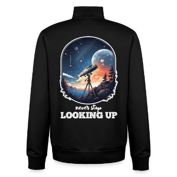Astronauten- und Weltraum-positive und motivierende Botschaft - Unisex Organic Zip Sweatshirt von Stanley/Stella - Schwarz - Hinten - AI Model Male 185 light (185cm)