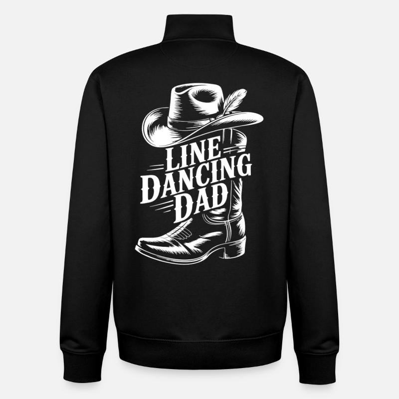 Linedancing Dad Cowboy Motif - Unisex Organic Zip Sweatshirt by Stanley/Stella - black