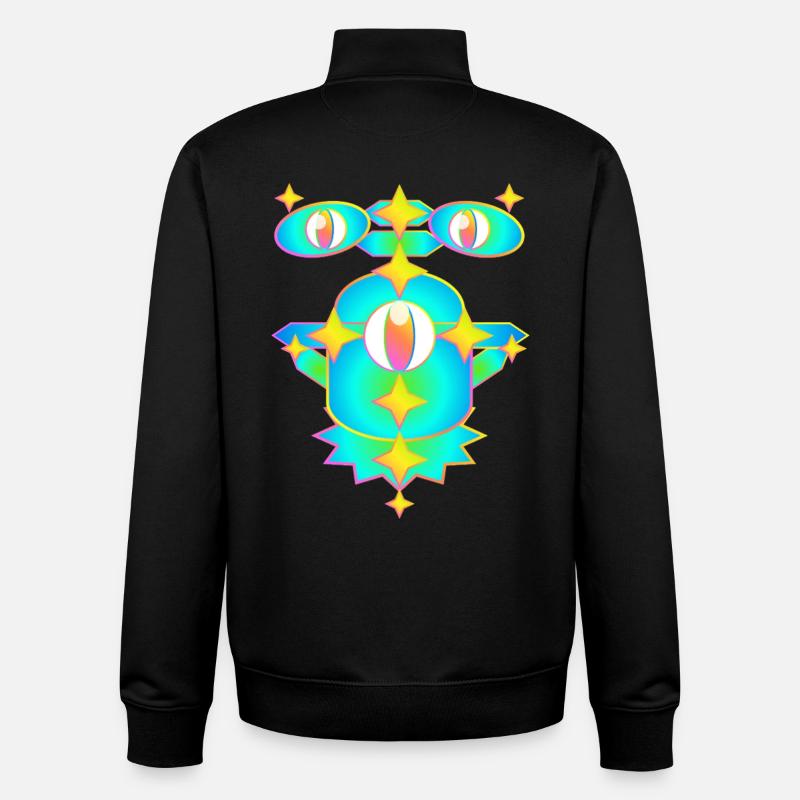 Milles étoiles version 2 - Sweat zippé unisexe en coton bio Stanley/Stella - noir