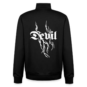 Demonic Vines Gothic Font, Devil Streetwear - Unisex Organic Zip Sweatshirt by Stanley/Stella - black - Back - AI Model Male 185 light (185cm)