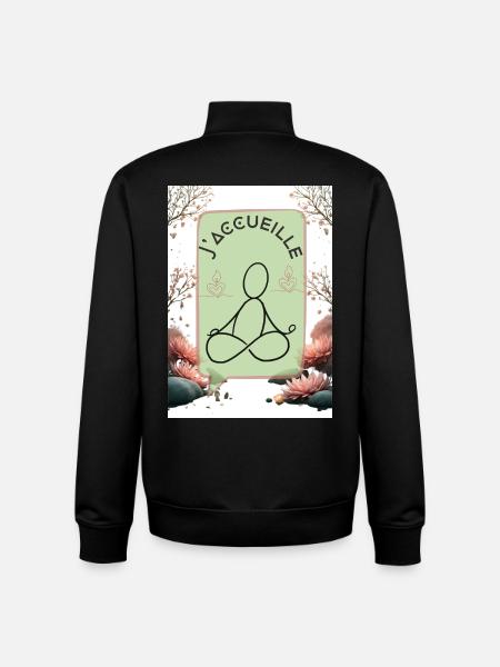 Greeting Flute - Unisex Organic Zip Sweatshirt by Stanley/Stella - black