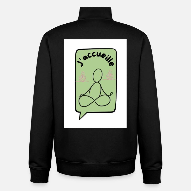Ich begrüße ocker - Unisex Organic Zip Sweatshirt von Stanley/Stella - Schwarz