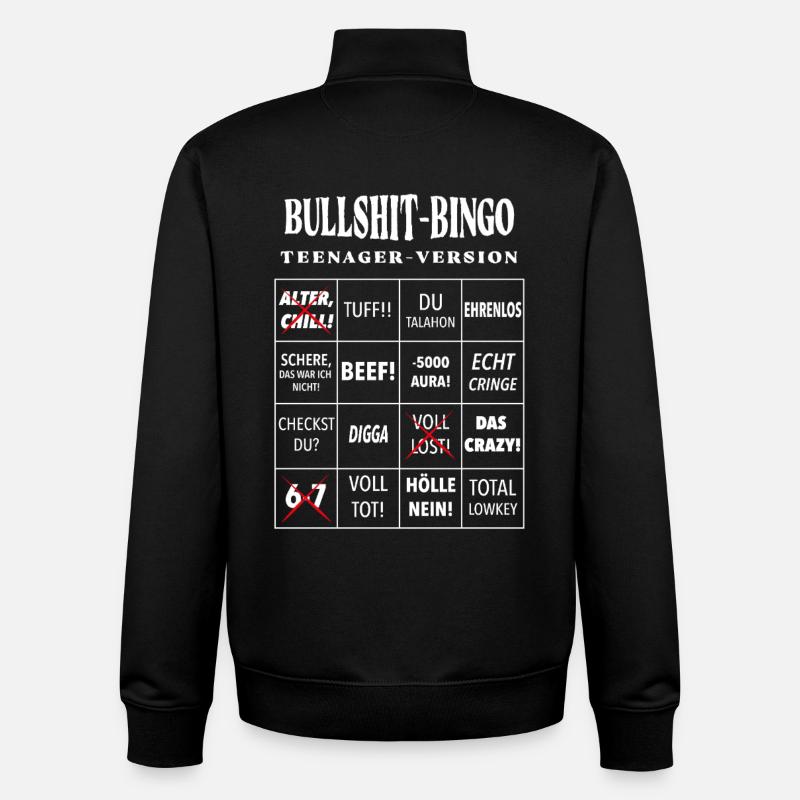 Bingo à la connerie – Version ado - Sweat zippé unisexe en coton bio Stanley/Stella - noir