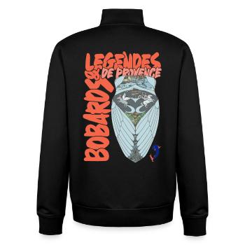 Légendes de Provence Cigale - Sweat zippé unisexe en coton bio Stanley/Stella - noir - Dos - AI Model Male 185 light (185cm)
