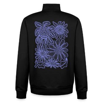 Floral Linework Bloom - Unisex Organic Zip Sweatshirt by Stanley/Stella - black - Back - AI Model Male 185 light (185cm)