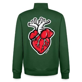 Cartoon Anatomisches Herz - Unisex Organic Zip Sweatshirt von Stanley/Stella - Flaschengrün - Hinten - AI Model Male 185 dark (185cm)