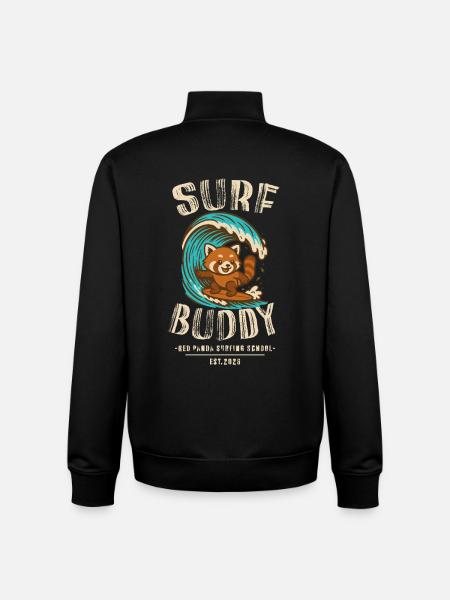 Surf buddy, friend on the surfboard - Unisex Organic Zip Sweatshirt by Stanley/Stella - black