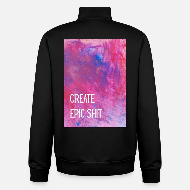 Créer des trucs épiques. - Sweat zippé unisexe en coton bio Stanley/Stella - noir