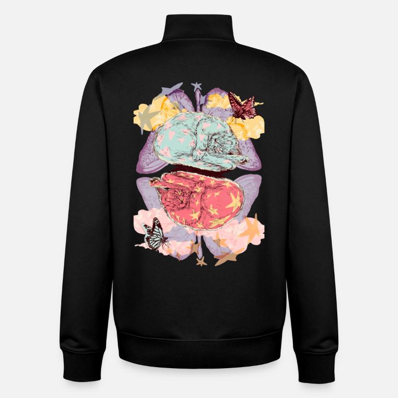 KITTY DREAMS - Unisex Organic Zip Sweatshirt by Stanley/Stella - black