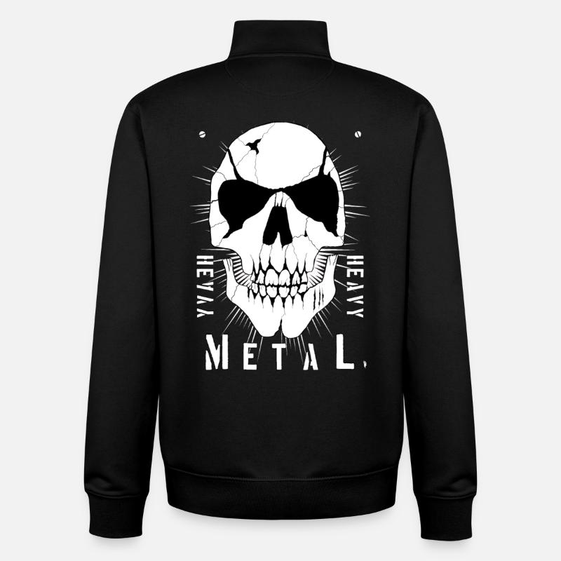 Metallschädel mit Rissen - Unisex Organic Zip Sweatshirt von Stanley/Stella - Schwarz