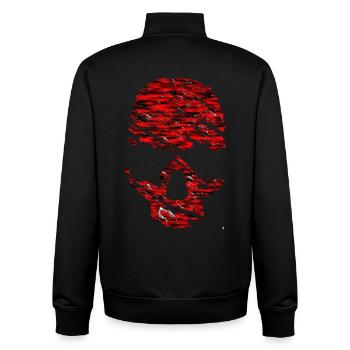 Crâne rouge avec des fissures - Sweat zippé unisexe en coton bio Stanley/Stella - noir - Dos - AI Model Male 185 light (185cm)