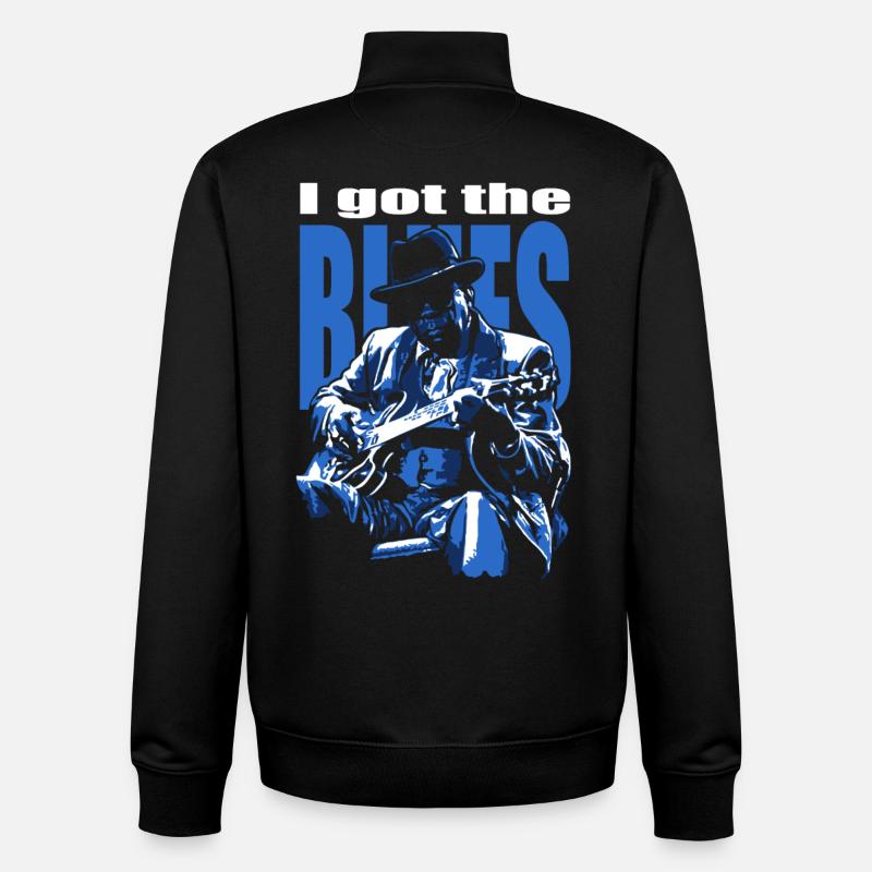 I got the blues - Sweat zippé unisexe en coton bio Stanley/Stella - noir