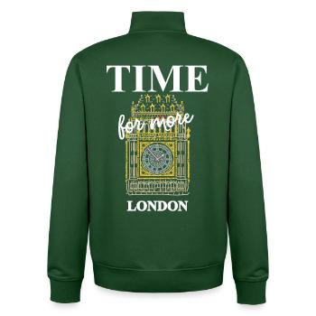 London, Time for more, kultiger Big Ben - Unisex Organic Zip Sweatshirt von Stanley/Stella - Flaschengrün - Hinten - AI Model Male 185 dark (185cm)