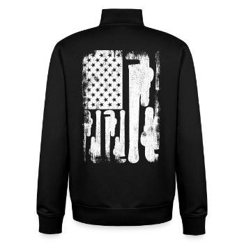 Patriotic U.S. Plumber - Unisex Organic Zip Sweatshirt by Stanley/Stella - black - Back - AI Model Male 185 light (185cm)