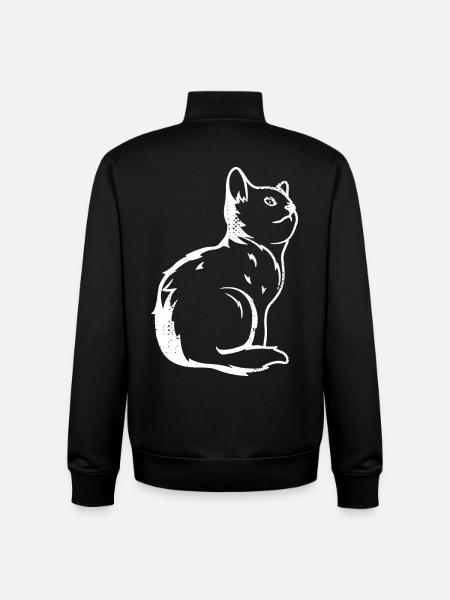Cat Sketch - Unisex Organic Zip Sweatshirt by Stanley/Stella - black