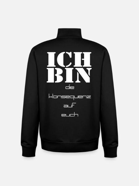 Je suis la conséquence de toi - Sweat zippé unisexe en coton bio Stanley/Stella - noir