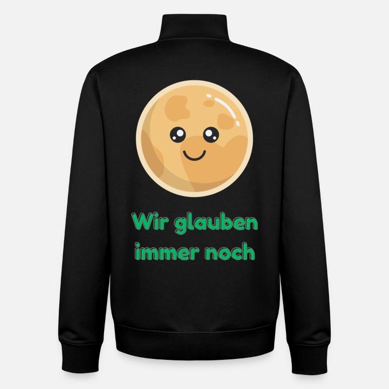 Wir glauben immer noch mit Pluto - Unisex Organic Zip Sweatshirt von Stanley/Stella - Schwarz