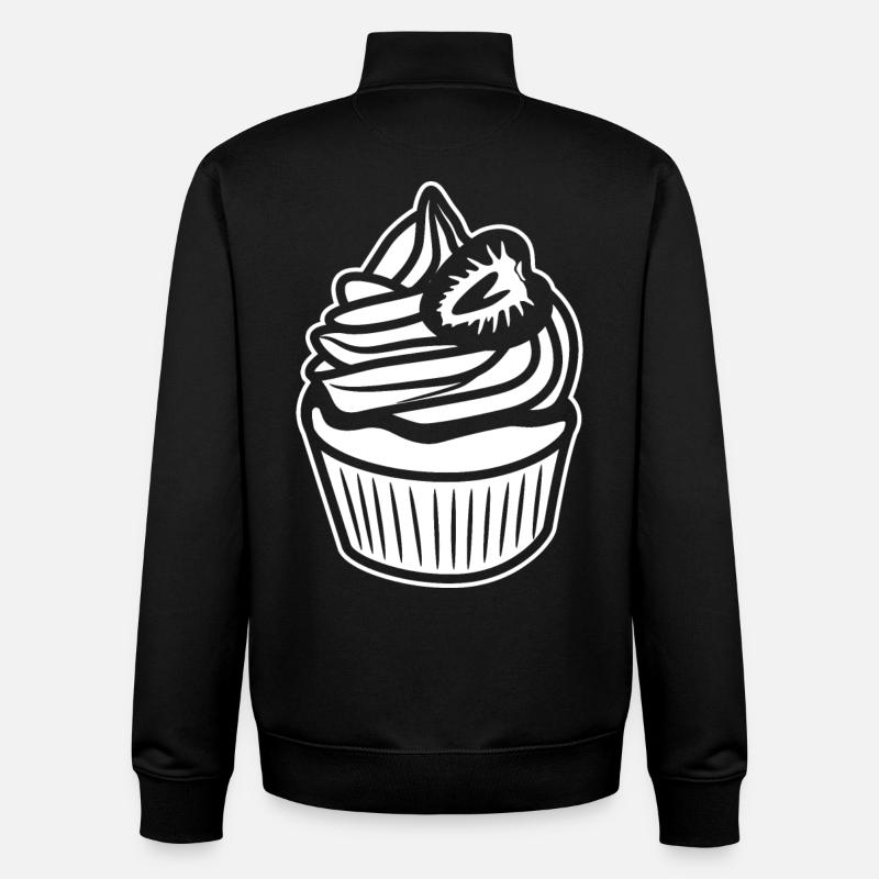 Croquis de gâteau - Sweat zippé unisexe en coton bio Stanley/Stella - noir