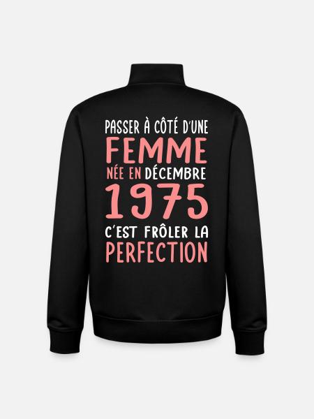 50 års jubilæum - Født i december 1975 - Stanley/Stella unisex sweatshirt med lynlås i økologisk - sort