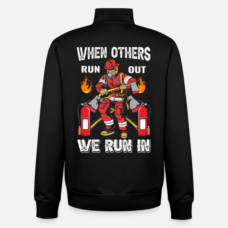 Pompiers - Sweat zippé unisexe en coton bio Stanley/Stella - noir