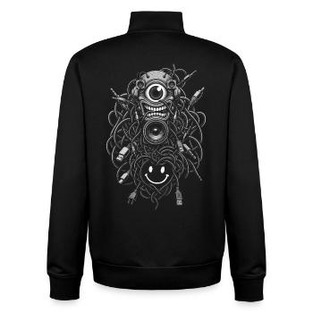 Line Cables - Unisex Organic Zip Sweatshirt by Stanley/Stella - black - Back - AI Model Male 185 light (185cm)