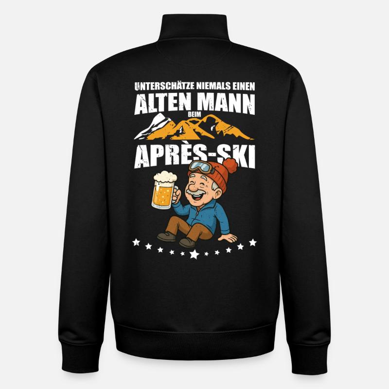 Vieux - Cadeau Après-Ski Fun - Sweat zippé unisexe en coton bio Stanley/Stella - noir