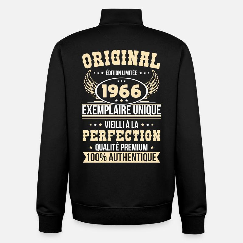 1966 – Einzigartiges Beispiel – Premiumqualität - Unisex Organic Zip Sweatshirt von Stanley/Stella - Schwarz
