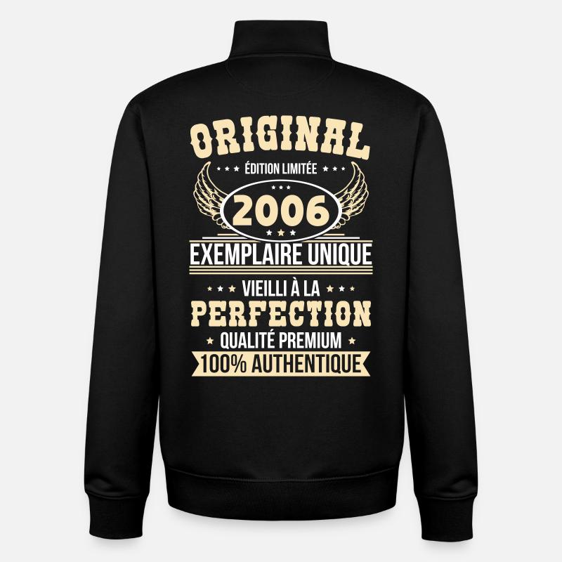2006 – Einzigartiges Beispiel – Premiumqualität - Unisex Organic Zip Sweatshirt von Stanley/Stella - Schwarz