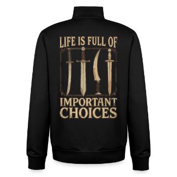RPG Gamer: Spoilt for Choice - Unisex Organic Zip Sweatshirt by Stanley/Stella - black - Back - AI Model Male 185 light (185cm)