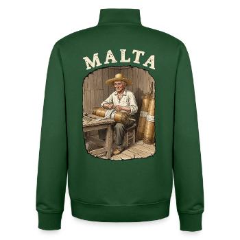 Malta Pyro Fireworks - Unisex Organic Zip Sweatshirt by Stanley/Stella - bottle green - Back - AI Model Male 185 dark (185cm)